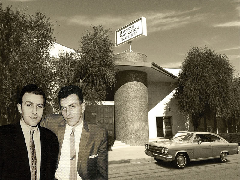 John and Alex Kappas in front of the Hypnosis Motivation Institute (1968)