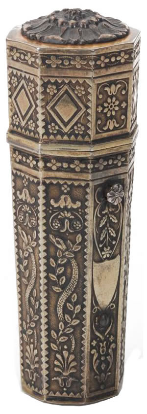 Ornate Silver Gilt Lancet Case, Paris France (19th Century)